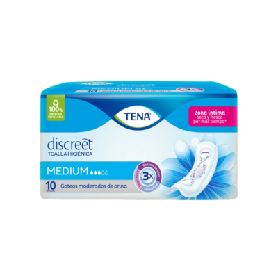 TENA ADULTO DISCREET MEDIUM TOALLA X 10 UND SANCELA