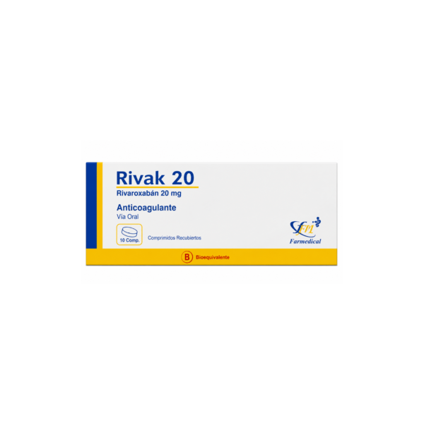 BAJO PEDIDO (65) RIVAK 20 CJA X 10 COMP RIVAROXABAN FARMEDICAL