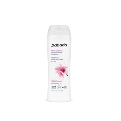 Diseño sin título - 2026-02-23T174308.229 BABARIA BODY MILK ALMENDRAS DULCES X 400 ML