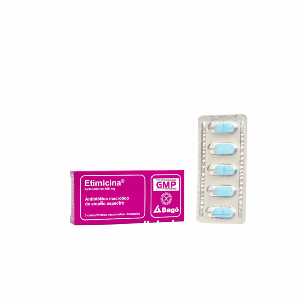 ETIMICINA 500 AZITROMICINA CAJA X 5 COMP BAGO