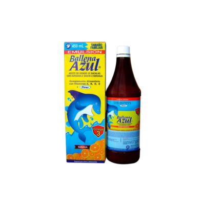 BALLENA AZUL NARANJA FLUOR X 450 ML MASON